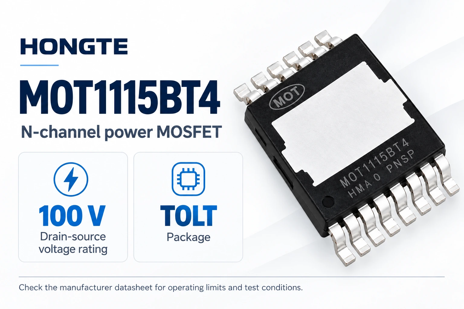 MOT1115BT4 100 V N-channel MOSFET and TOLT package overview