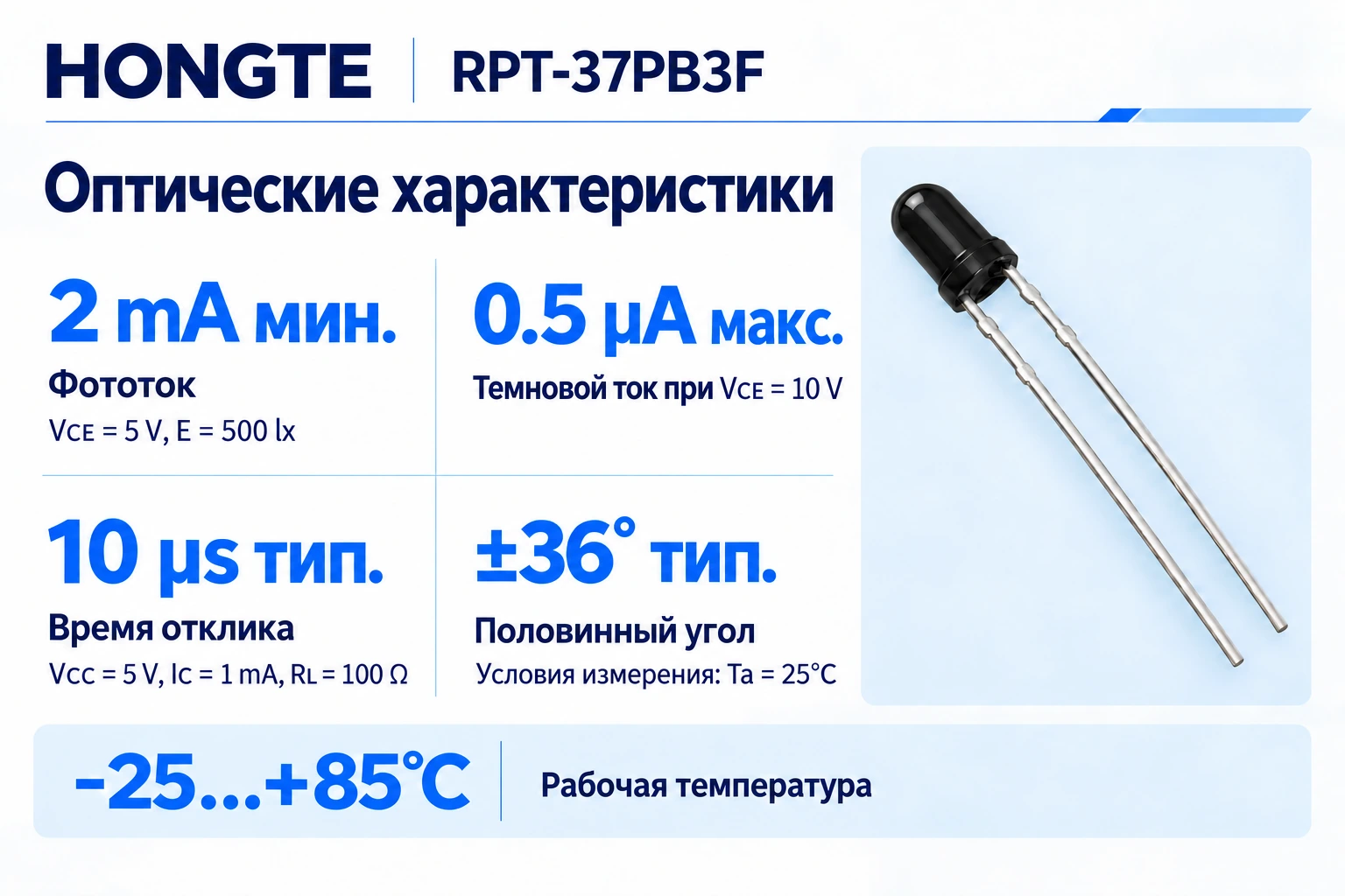 RPT-37PB3F — оптические характеристики